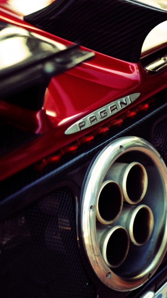 cars wallpapers for iPhone 5 - Pagani Zonda Exhaust